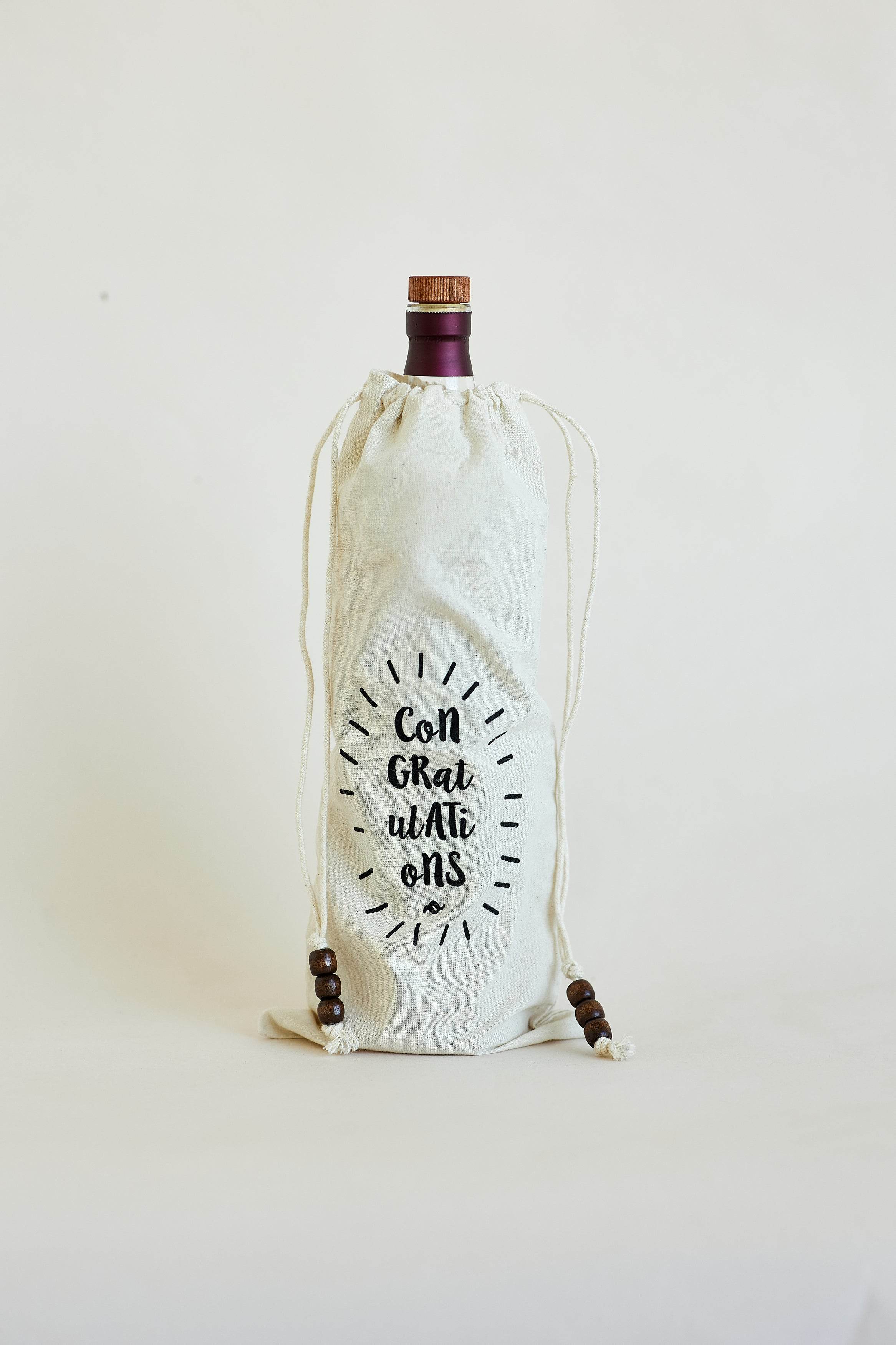 100% Cotton Wine bags - Set of 4 - LEFT-HANDESIGN®