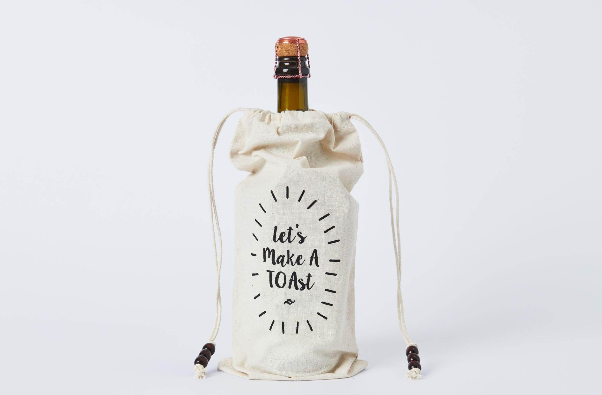 Let's Make A Toast Cotton Wine Bag - LEFT-HANDESIGN®