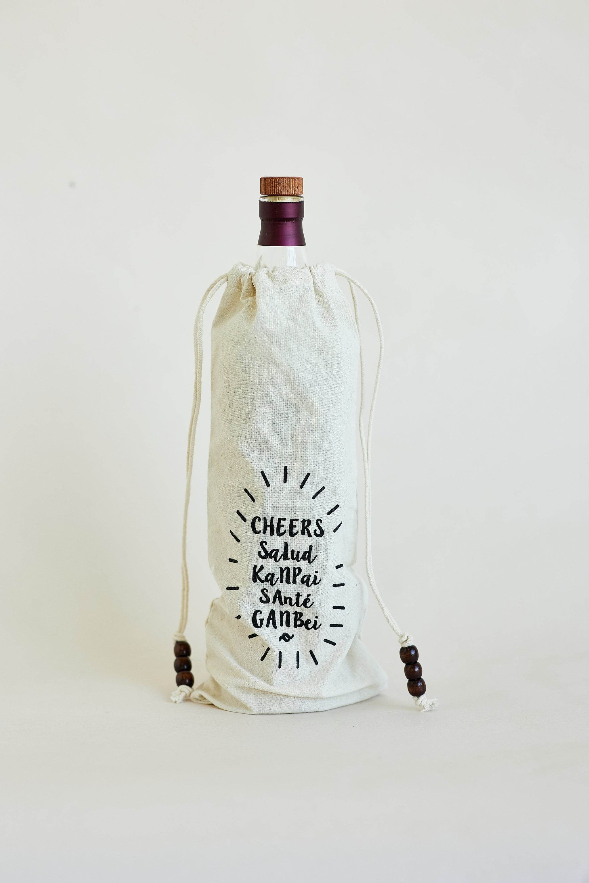 Cheers Cotton Wine Bag